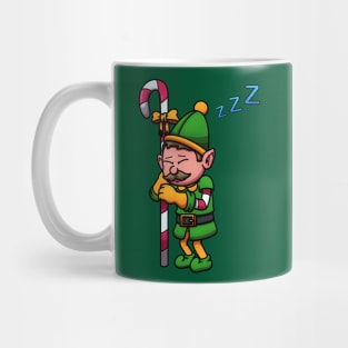 Sleeping Christmas Elf Guard Mug